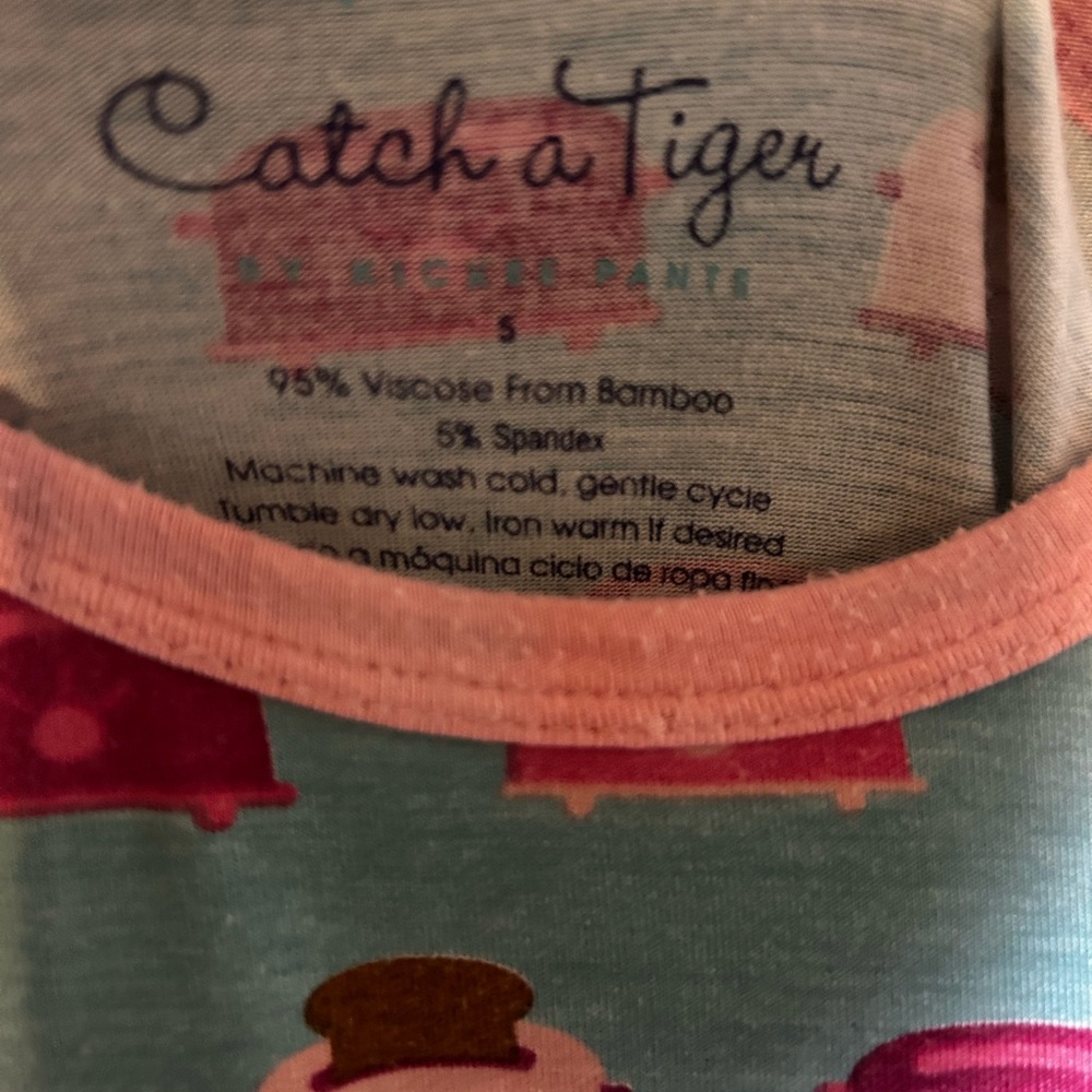 Cute Viscose and Bamboo Blue and Pink Ruffle Dress - Picture 2 of 5